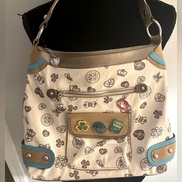 Kathy Van Zeeland Logo Print Shoulder Bag | Y2K - Picture 1 of 6